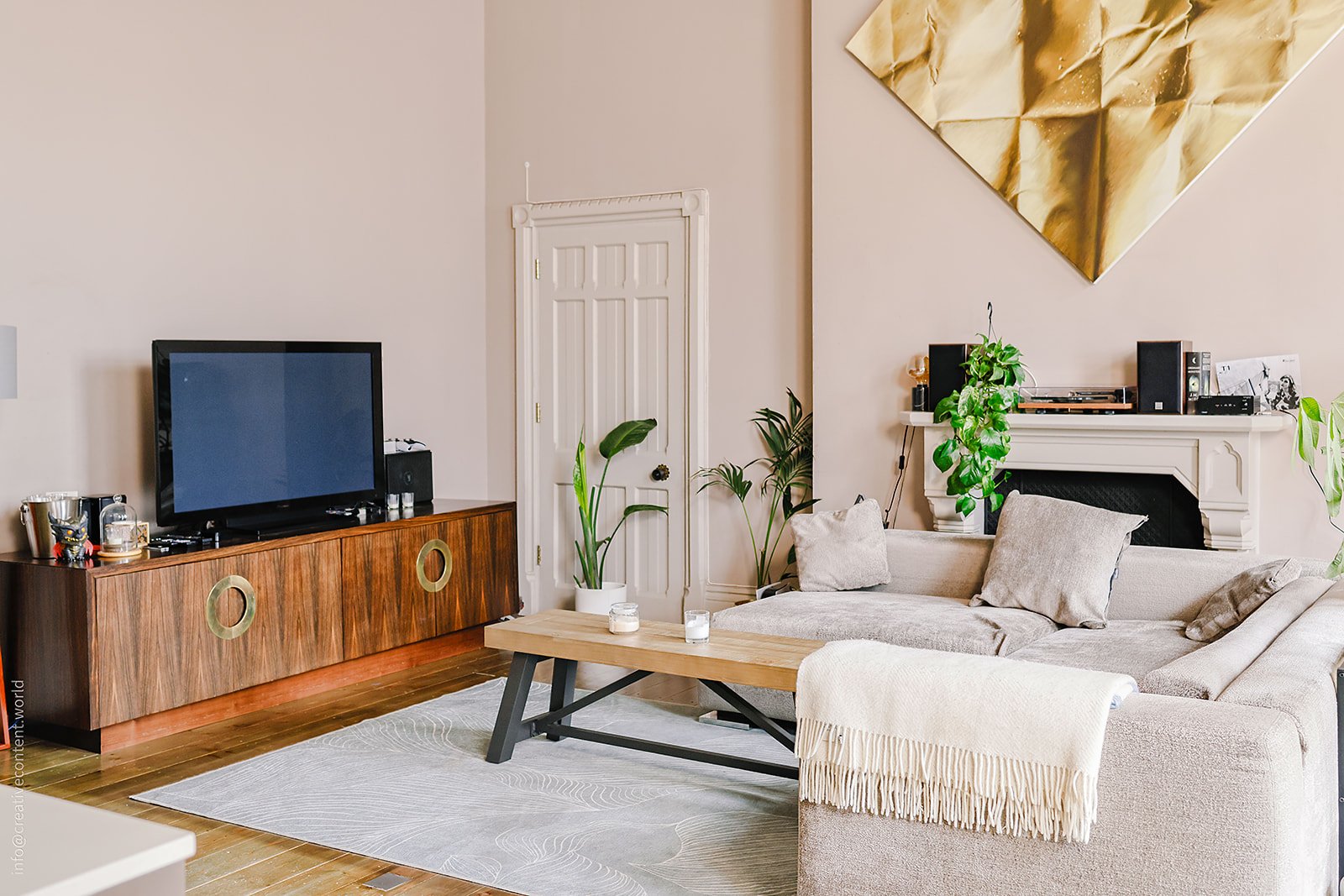 Living room with TV and sofa